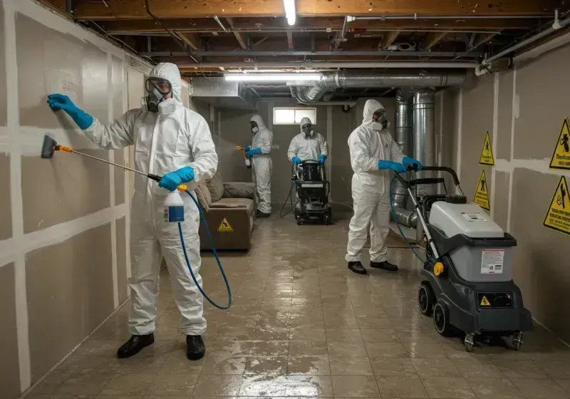 Basement Moisture Removal and Structural Drying process in Cheney, KS